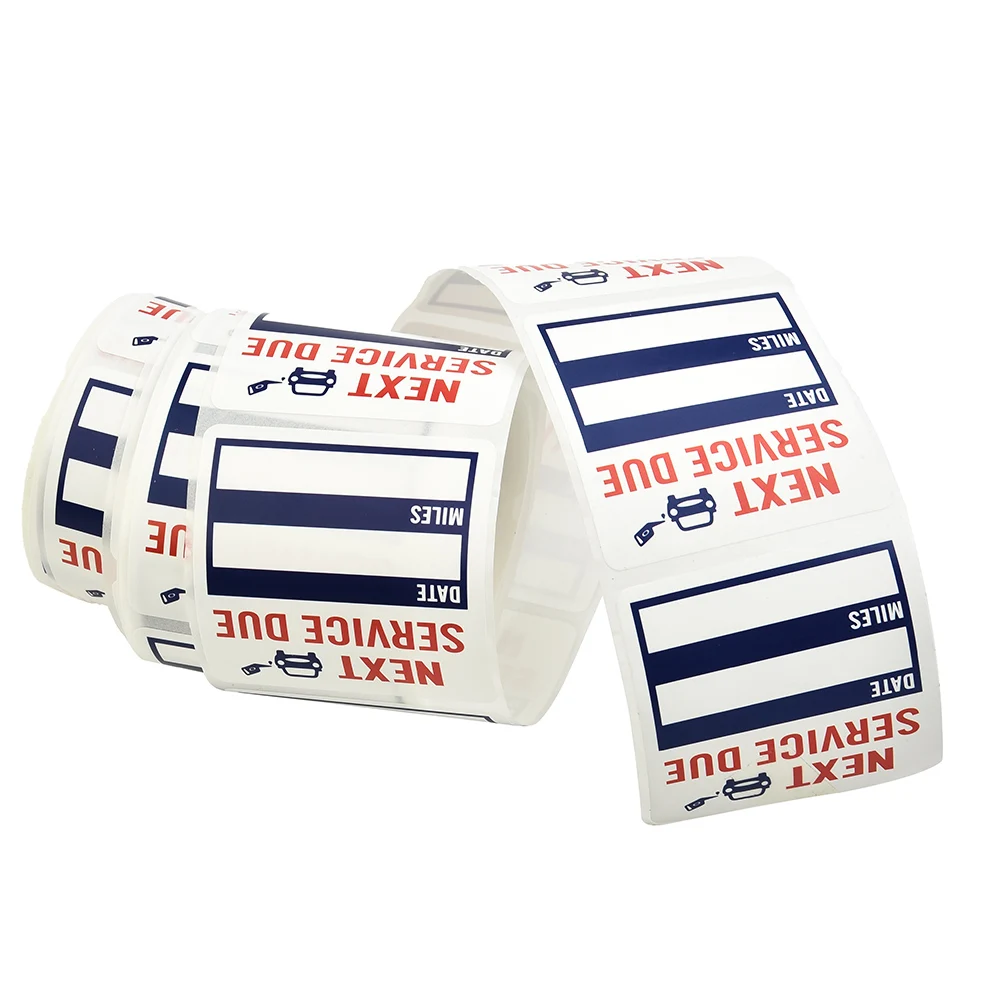 Hot！150PCS Oil Change for service Reminder Stickers Clear Windo Lite Sticker Pack 2 X 2 Inch Printed On Clear Roll Of Stickers