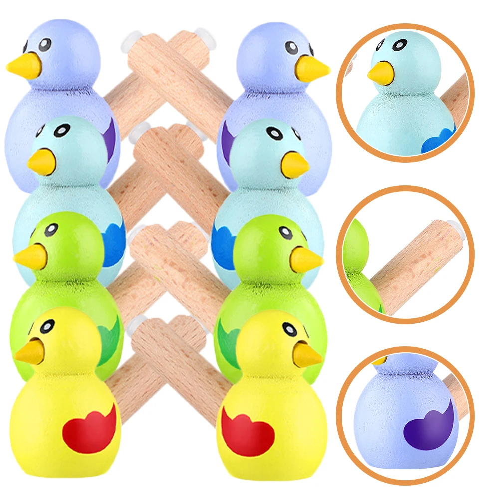 

8 Pcs Bird Whistle Kids Toys Safe Tasteless Musical Instrument Educational Gifts Party Favors Wooden Cartoon Novelty