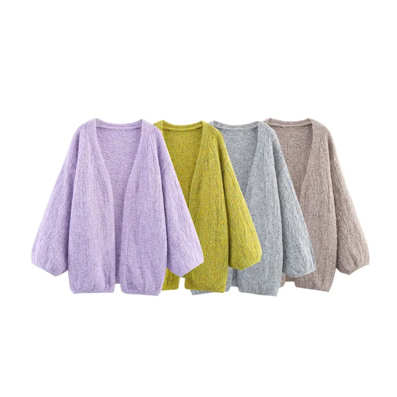 

Korejepo European American Women Clothing New 2025 Casual Versatile Solid Color Long Sleeved Slimming Buttonless Knitted Jacket