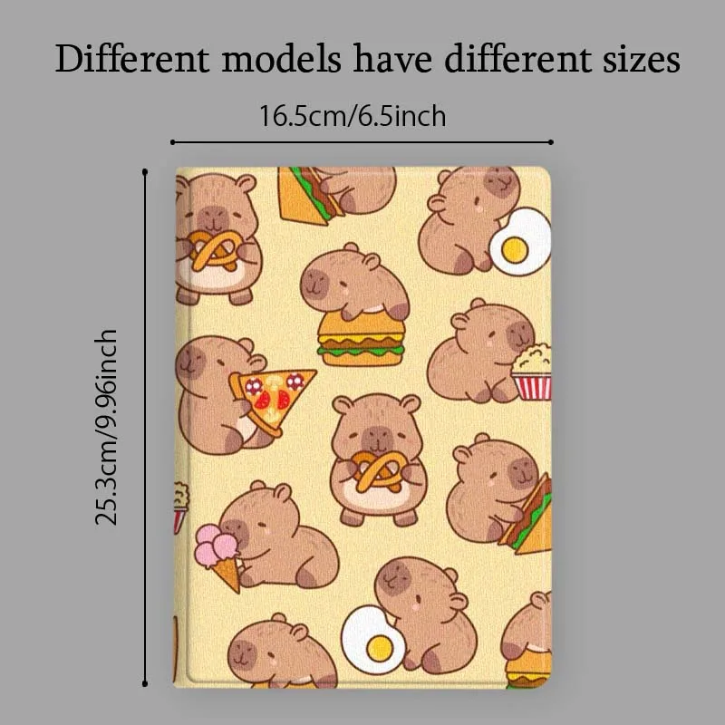 Cartoon Capybara For Xiaomi Redmi Mi Pad 8 7 6 5 4 2 SE K 12.4 11.2 12.1 11 8.8 Pro Max Ultra Inch Tablet Case view 5