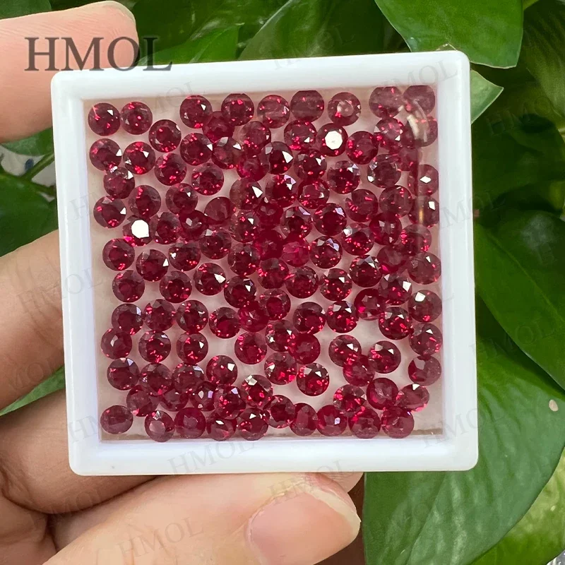 

Lab Grown Ruby Hot Sale Round Red Color Clarity Loose Stone HMOL Selectable AGL Certificate Beads For Jewelry Making DIY Diamond