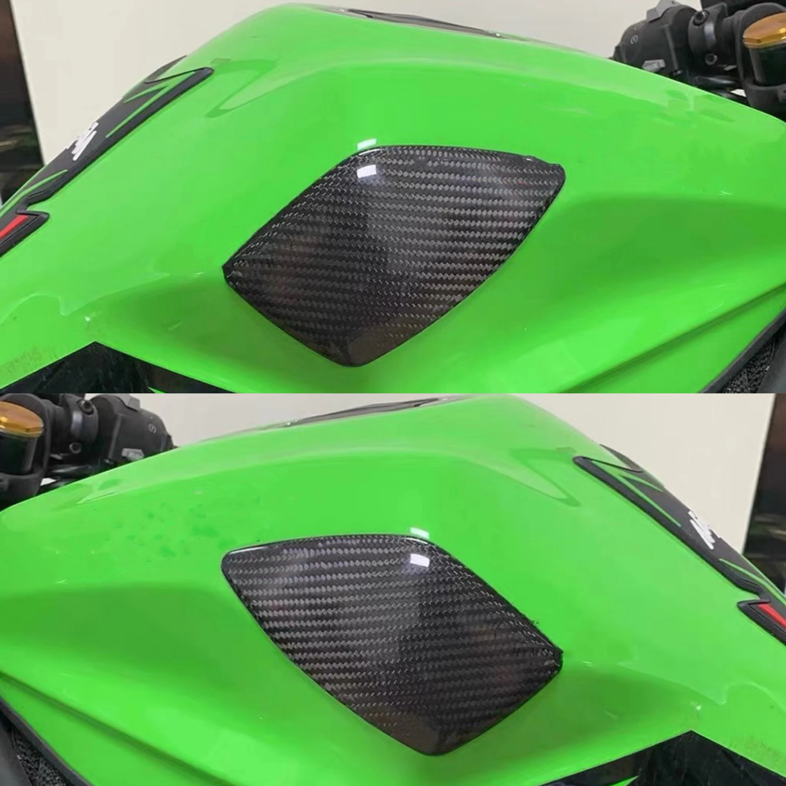 غطاء حماية من ألياف الكربون لخزان الدراجة النارية مناسب لـ KAWASAKI ZX10R ZX-10R 2021-2025 واقي خزان الوقود