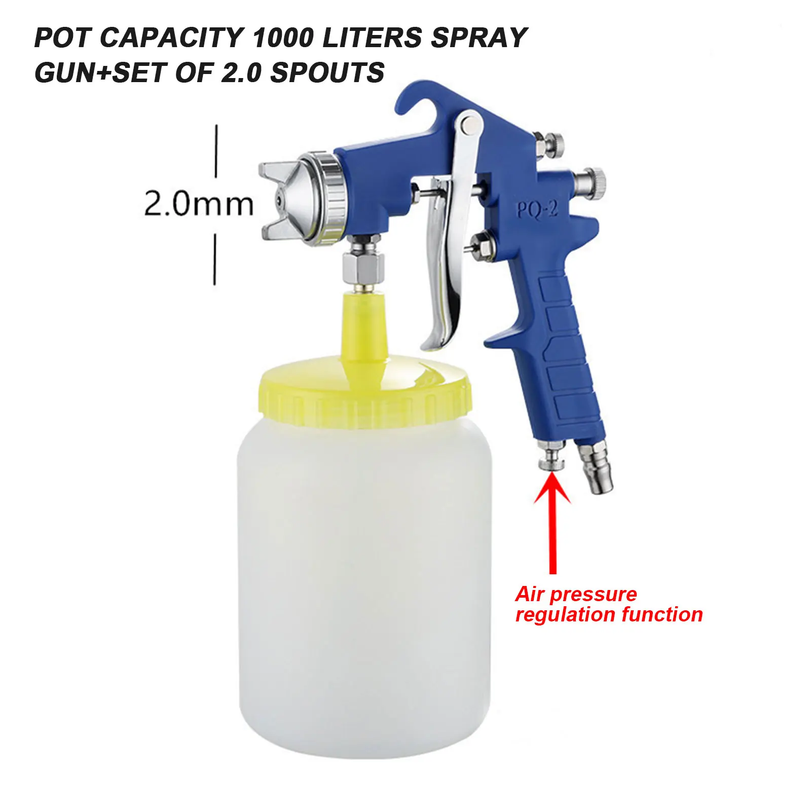 Imagem -06 - Anti-ferrugem Pintura Pistola Pulverizador Pneumático Pode Pode Carro Cola Alta Atomização Profissional