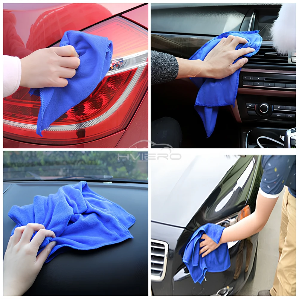 1/2/5/10pcs Auto Motorcycle Cleaning Care Wash Supplies Tools Car Paint Cleaner Absorbent Towel Thicken Microfiber Suede Cloth