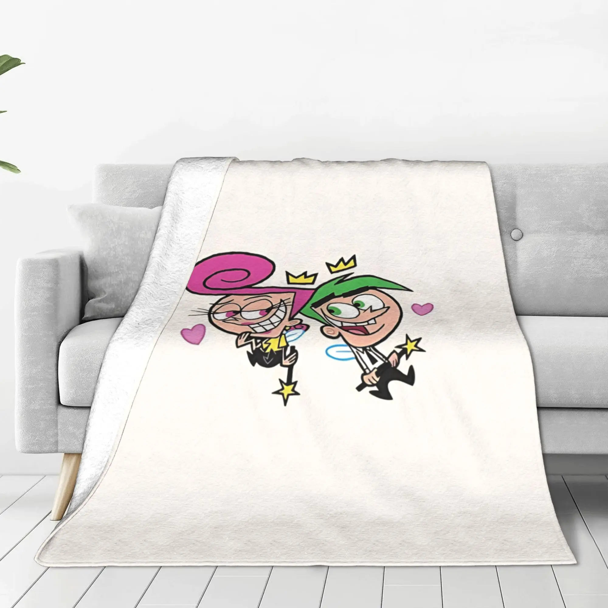 1PC 90s cartoon  Fairly Odd Treasures Home Room Decorations Winter Blankets For Adults Bedding Home Interior Sofa Knee