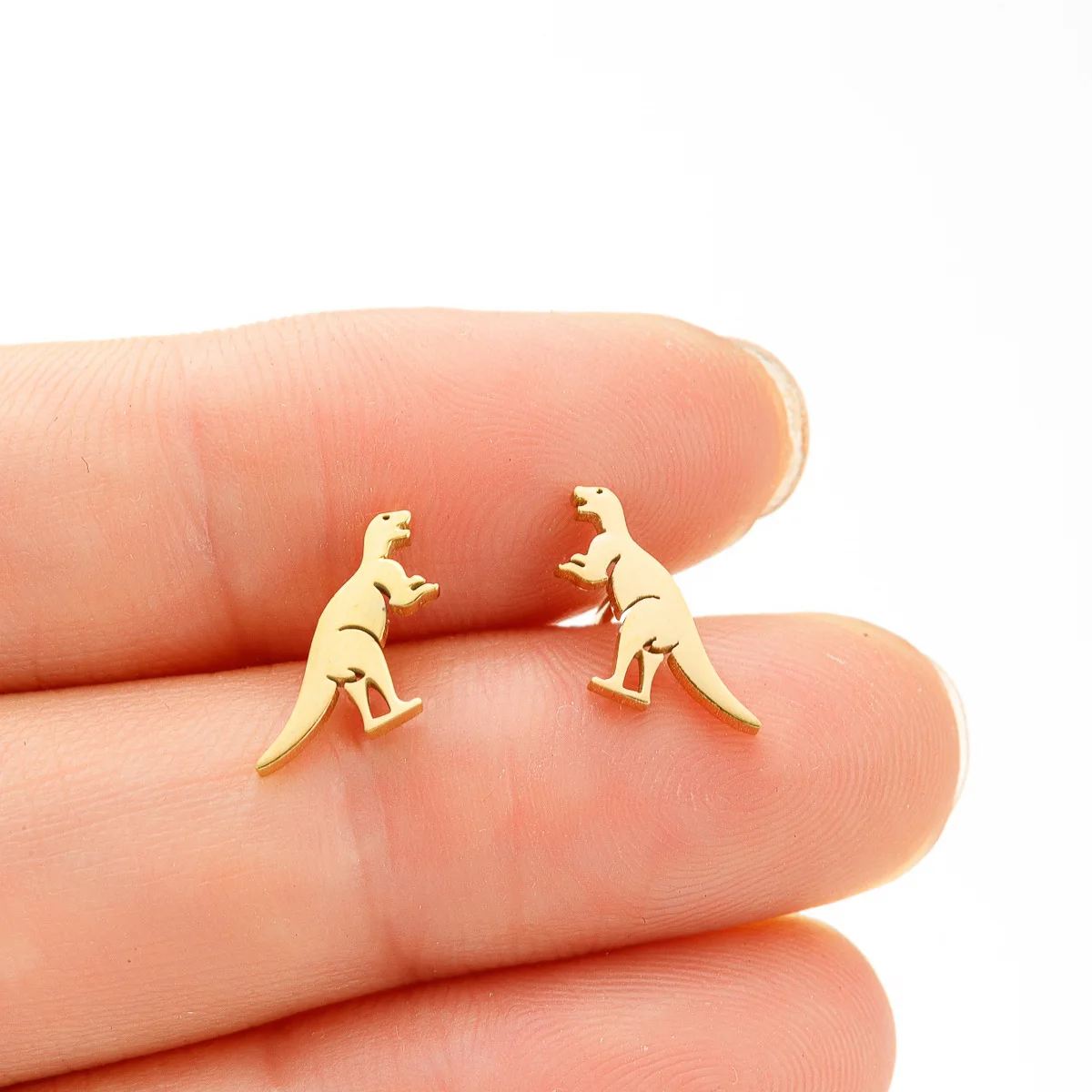Cross-border earrings female Korean version cute little animal personalized dinosaur stud earrings cartoon mini glossy earrings