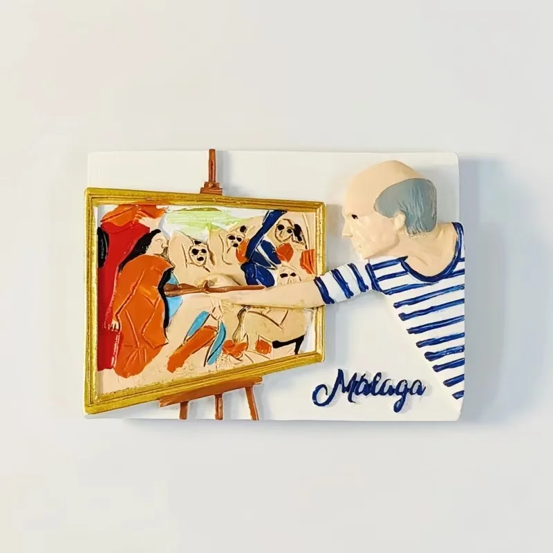 Renowned Spanish painter Picasso's creative travel souvenir, 3D painted decoration, magnetic refrigerator sticker gift