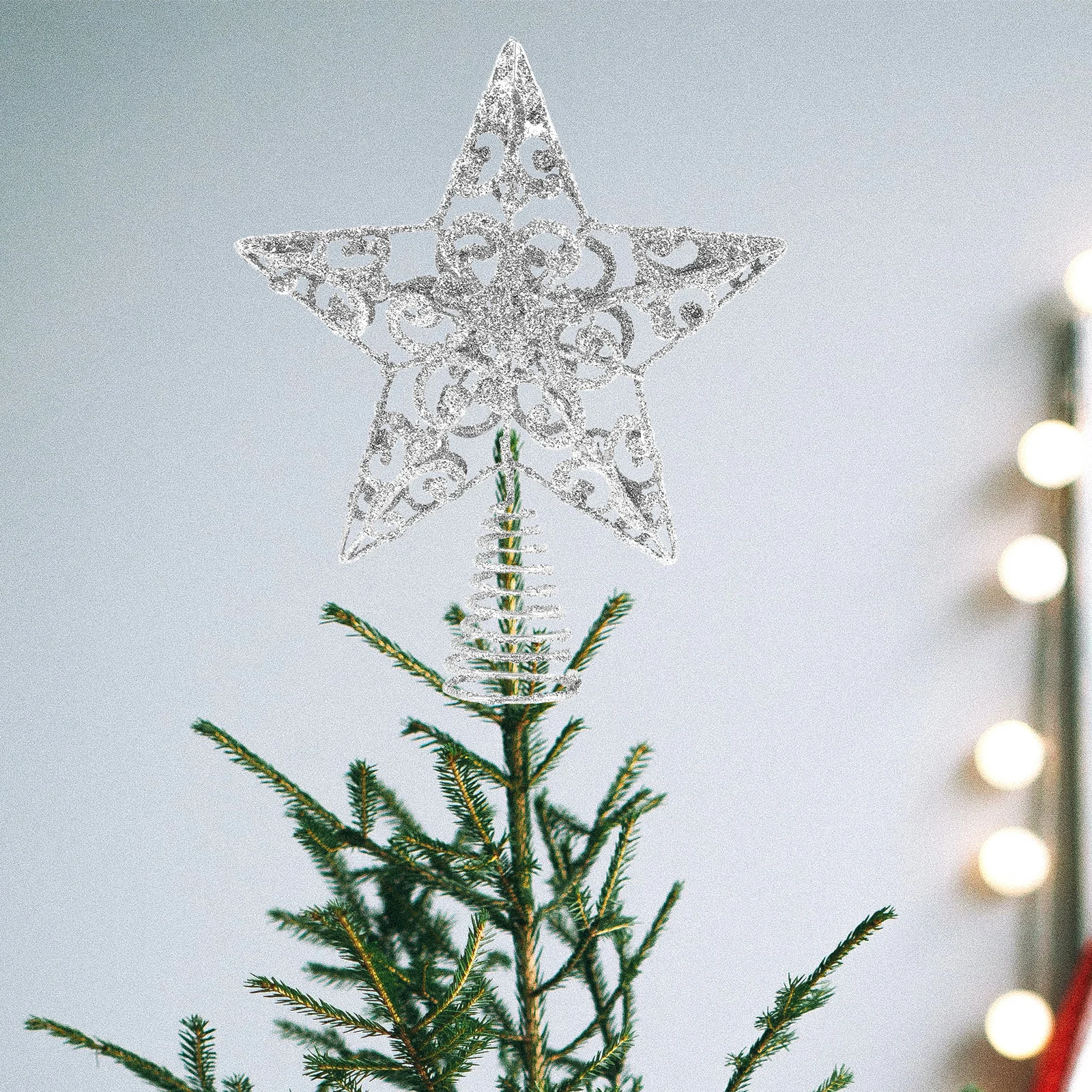 

Xmas Tree Hanging Ornament Christmas Star Decor Glitter Design Cartoon Shape Xmas Scene Layout Supplies Party Decoration