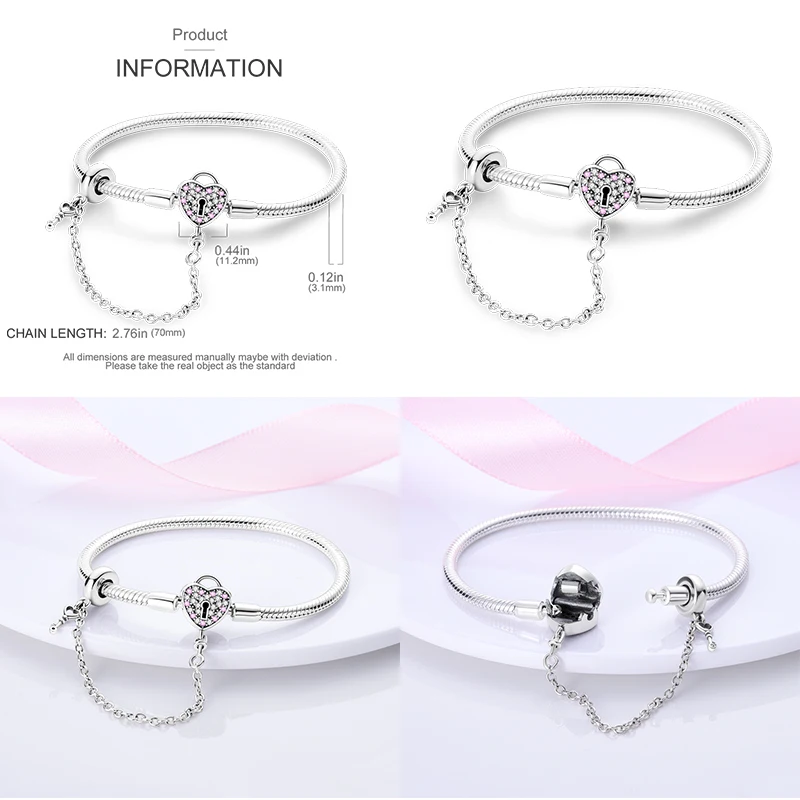 Bracelet 925 Sterling Silver Original 17-20CM Stars Moon Airplane Globe Zircon Bracelet Fit Charm DIY Bead Birthday Jewelry Gift