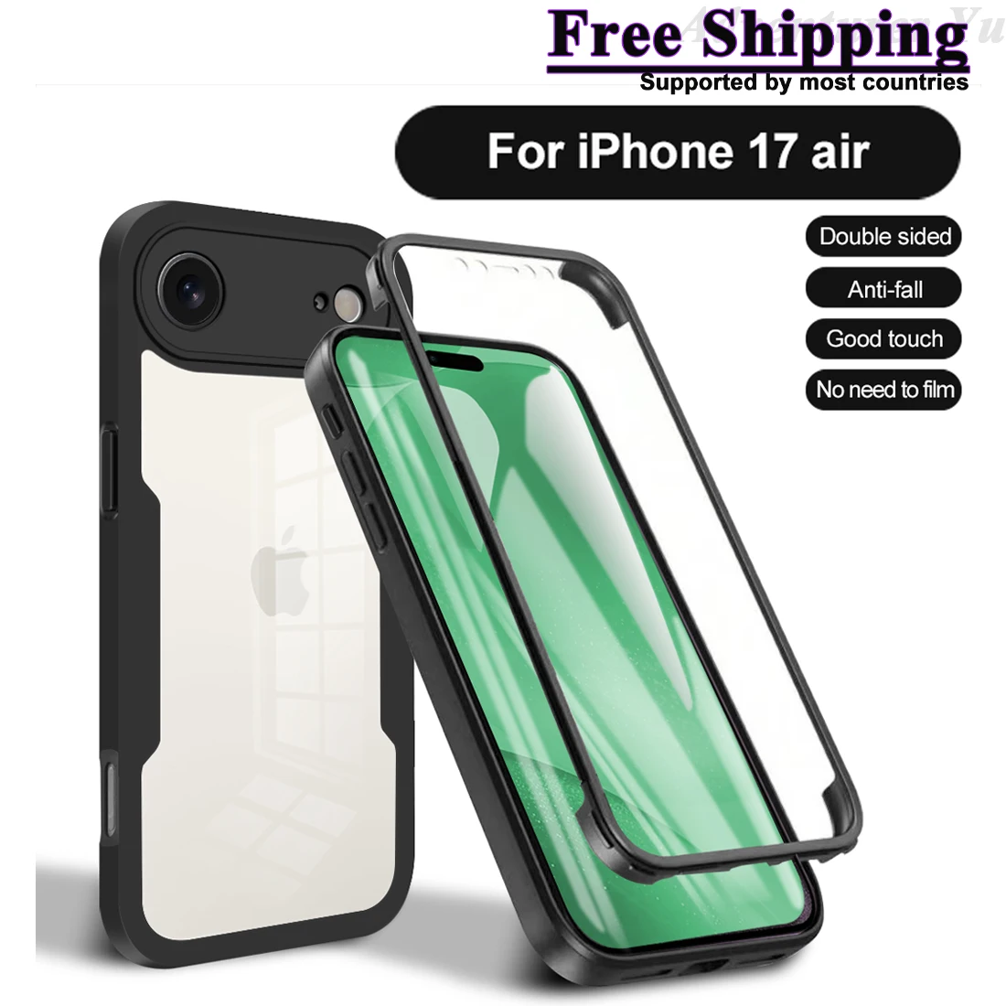

For iPhone 17 Air 360 All-inclusive Case Full Coverage Protection Screen Protector Camera Lens Protective Bumper Shell Funda