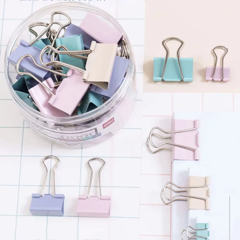 Colorful Metal Paper Clips High Quality Binder Clips Document Office School Stationery Binding Learning Supplies 32 25 19 15mm