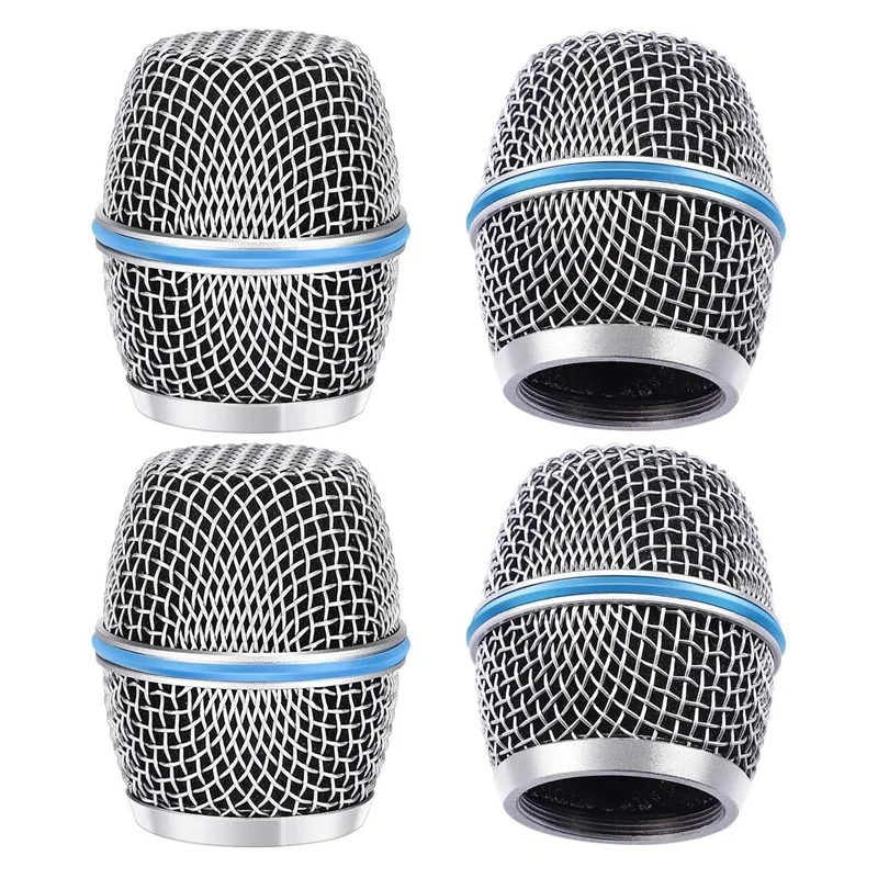 4PCS Microphone Windscreen Heads, Microphone Ball Head Mesh Grill Vocal Microphone Parts Grille For Shure Beta87a