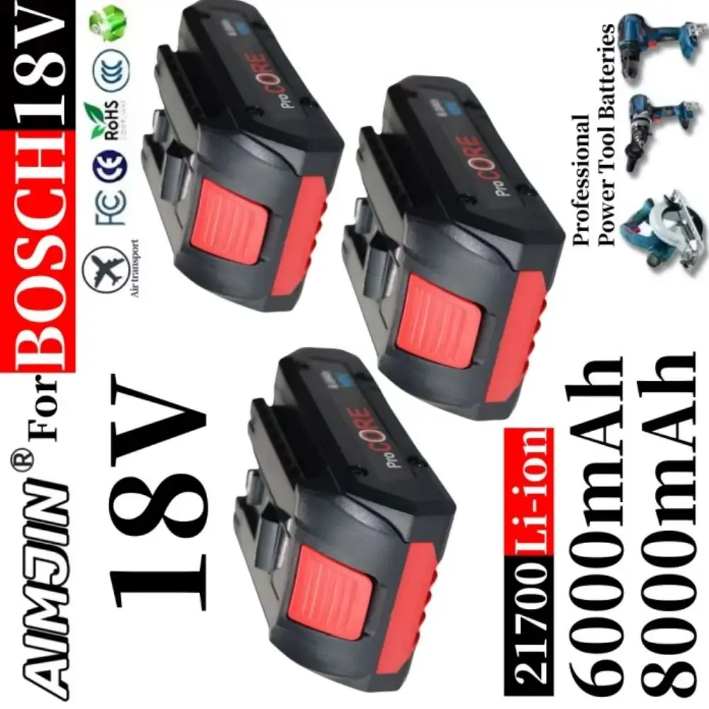 For BOSCH Professional 18V 21700 6.0Ah Li-ion Battery ProCORE Replacement with BMS Compatible with BAT609 BAT618