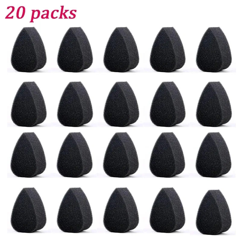 10-20pcs Facial Painting Sponge, Art Painting Sponge, Black Makeup Sponge Block, Water Droplet Semi-Circular Sponge