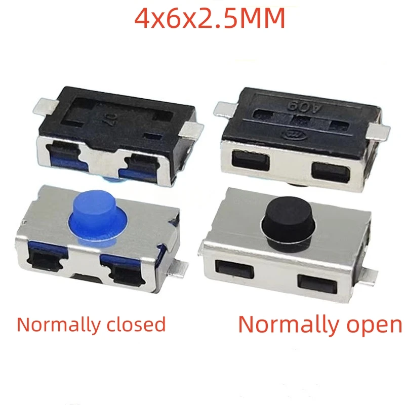 10/50PCS 4X6X2.5MM NO Micro Switch Normally Closed SMD Touch Silica Gel Button Keys Interrupteur 4x6 NC Soft Button SMD 4*6*2.5