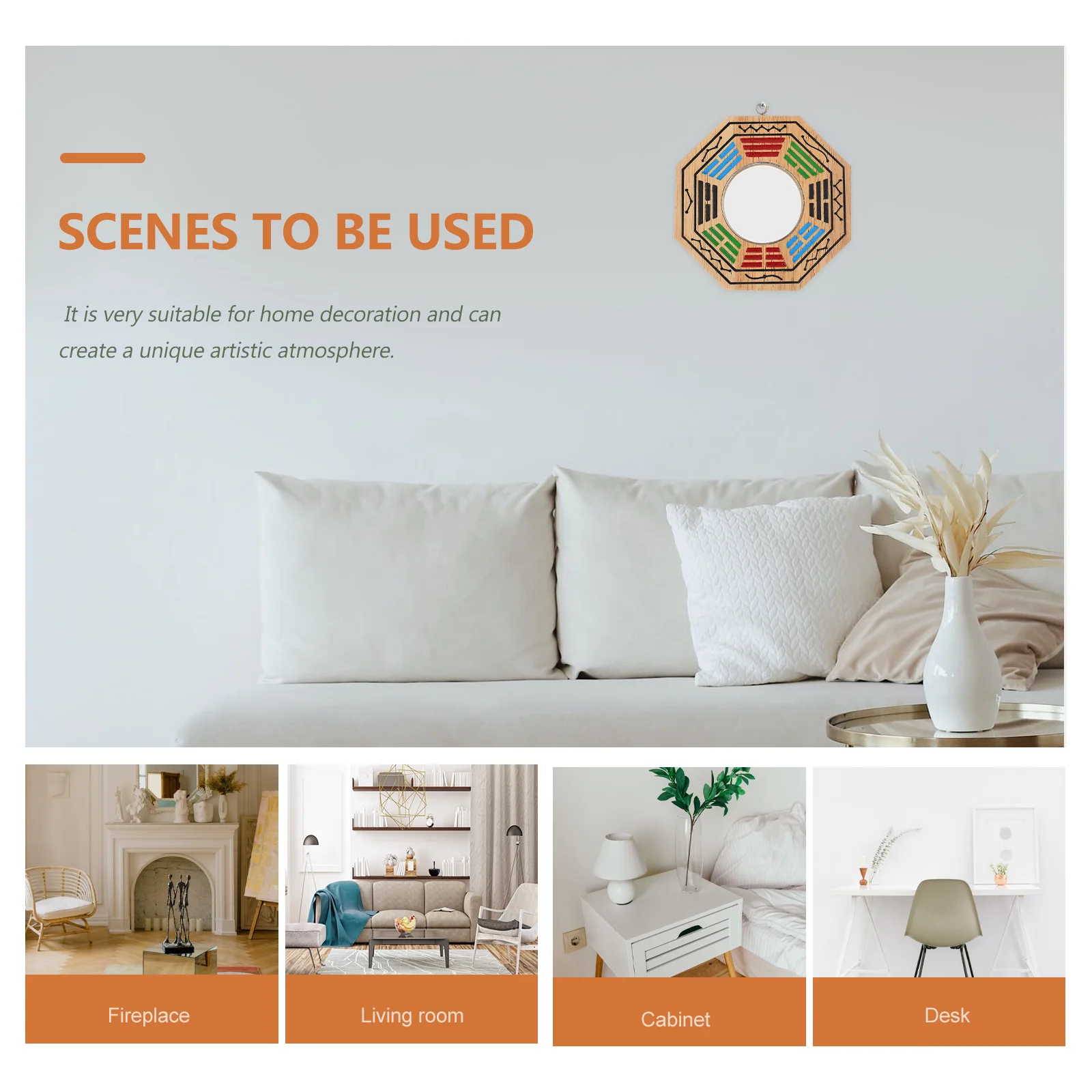 تاي تشي ثمانية مخططات مرآة طرد الأرواح الشريرة زخرفة المنزل نعمة جدار المنزل تزين خشبية فنغ شوي ديكور الأرواح الشريرة طرد الأرواح الشريرة