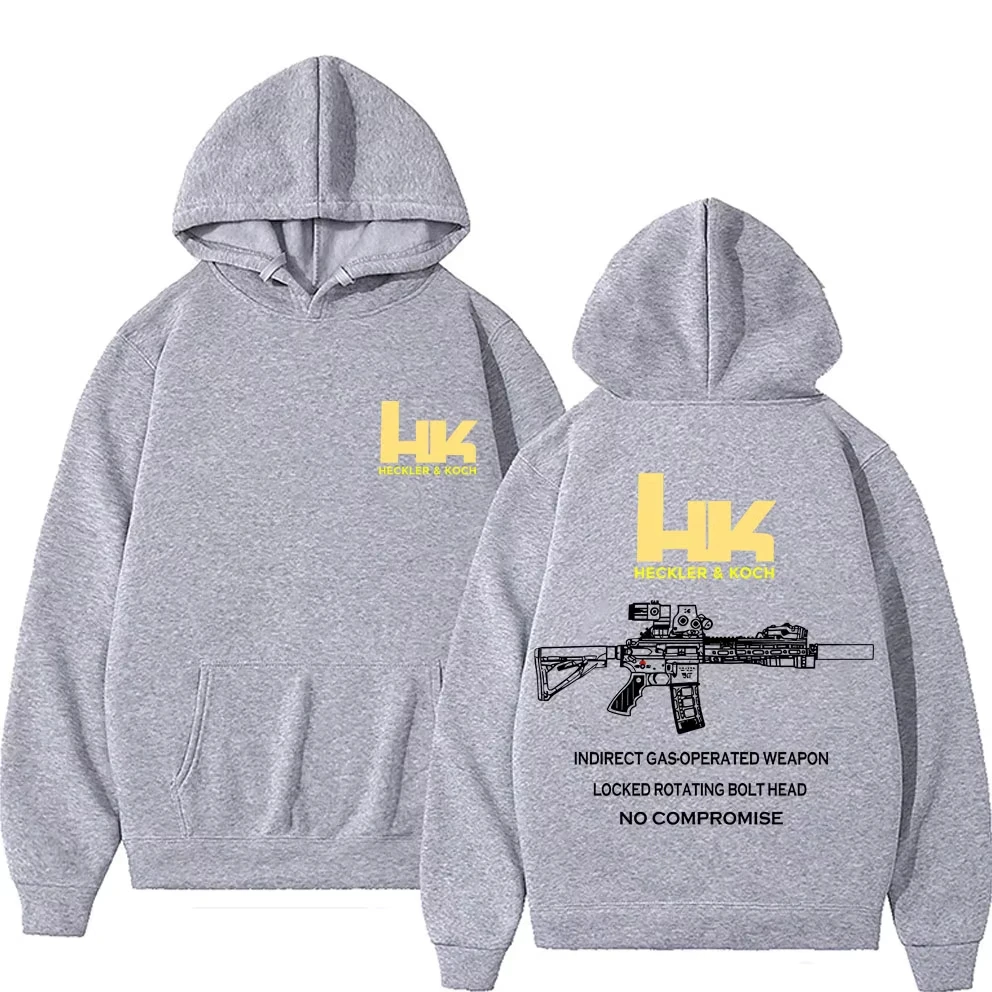 2026 New Model M4 Gun Design Print Hooded Sweatshirt for Men - Loose Fit Long-Sleeved Top - Winter Autumn Warm Coat