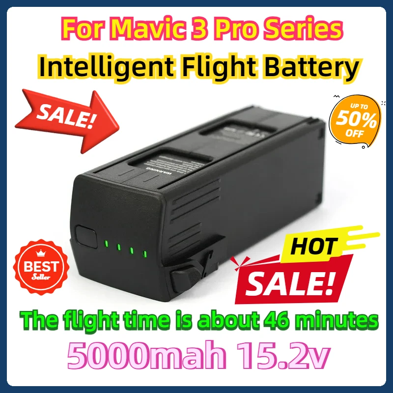 

Battery 5000mah 15.2v for Mavic 3 Pro Flight Time 46 Minutes Compatible Mavic 3 Pro Series Intelligent Flight Battery Accessory