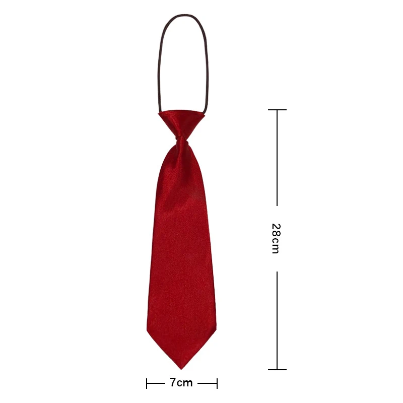 Fashion School Children Neck Tie Solid Color Easy To Wear For Girls Boys Kid Colorful Adjustable Pre-tied Wedding Party Necktie