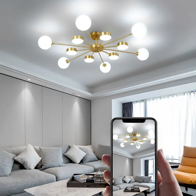 Sky Rose LED Ceiling Lamp Nordic Chandeliers for Bedroom Living