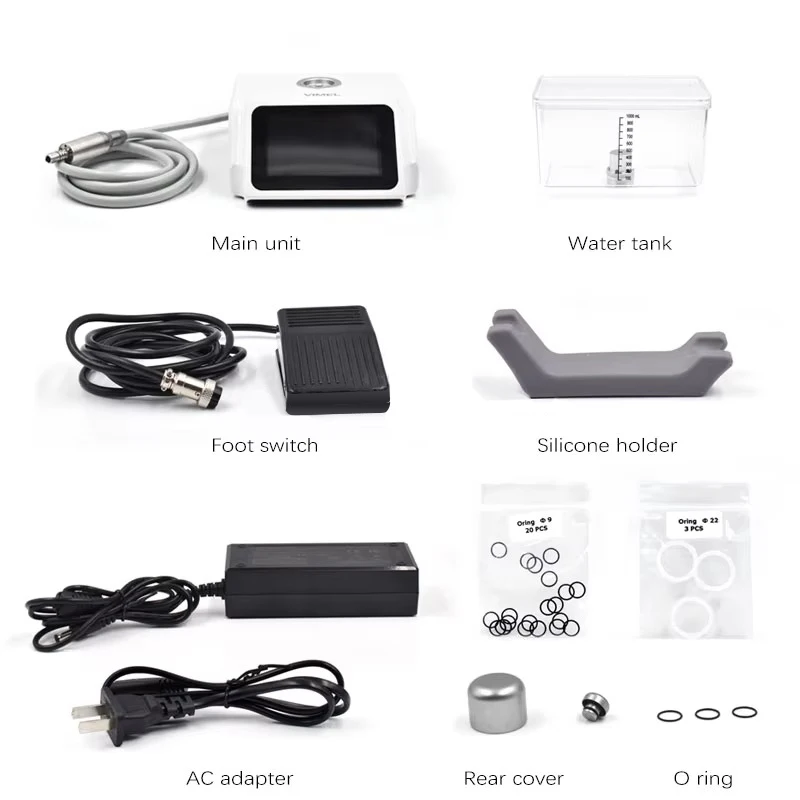 VVDental Brushless Electric LED Micro Motor Touchscreen 1000ML Water Tank Supply Spray Fit 1:1/1:5/16:1 Contra Angle Handpiece