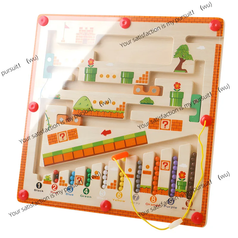 Labyrinth ball digital mushroom house color classification counting board early education pen magnetic labyrinth walking beads
