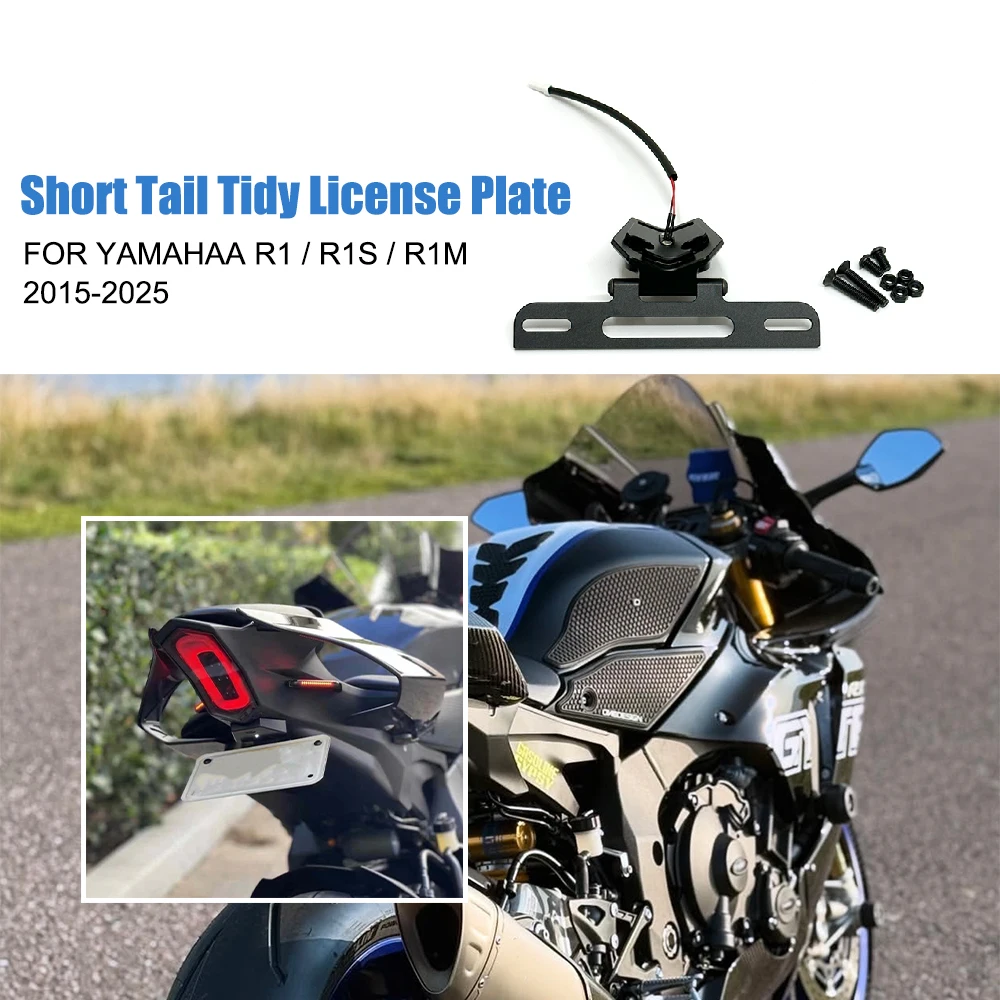 

YZF-R1 License Bracket Kit Plate Part For YAMAHA YZF R1 R1S R1M 2015-2025 Motorcycle Rear Tail Tidy Fender License Bracket Kit