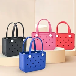 Rubber Women Bogg Bag Fashion Summer Pool Shoulder Handbag EVA Small Capacity Shopping Basket Female makeup Tote Beach Jelly Bag