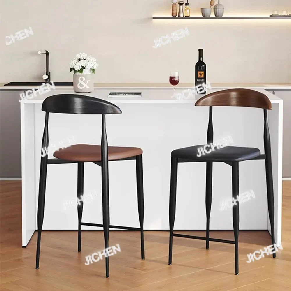 

XHX Modern Comfortable Bar Stools Aesthetic Counter Designer Ergonomic Makeup High Dining Chair With Back Balcony Library Furnit