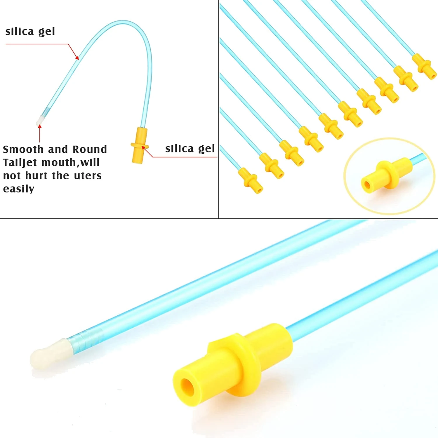 50 Pieces Disposable Artificial Insemination Rods Disposable Breeding Rod Tube Flexible Breeding Catheter Tube for Dog