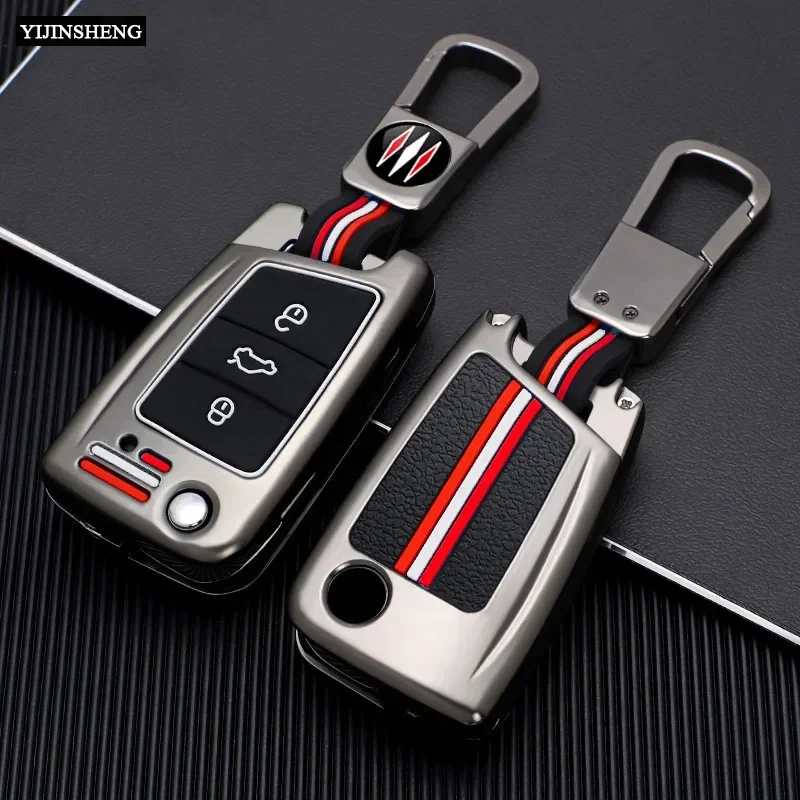 Zinc Alloy Silicone Car Key Case Cover Holde For Volkswagen VW Golf 7 GTI VII MK7 SKODA Octavia A7 SEAT Leon 5F SC ST Flip Key