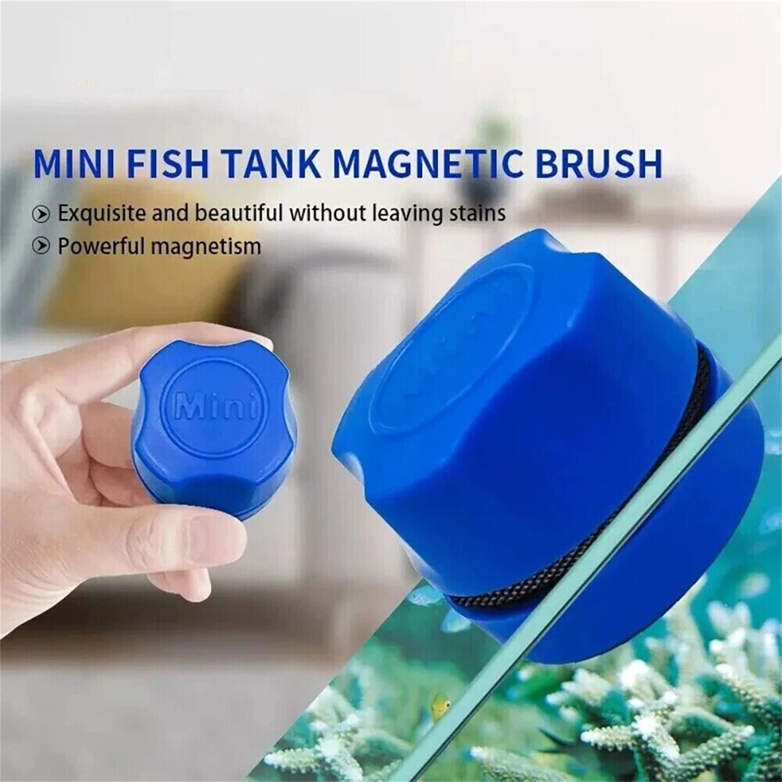 Mini Magnetic Brush Aquarium Accessories Fish Tank Brush Cleaning Glass Window Algae Scraper Cleaner Sponge Tool Scrubber