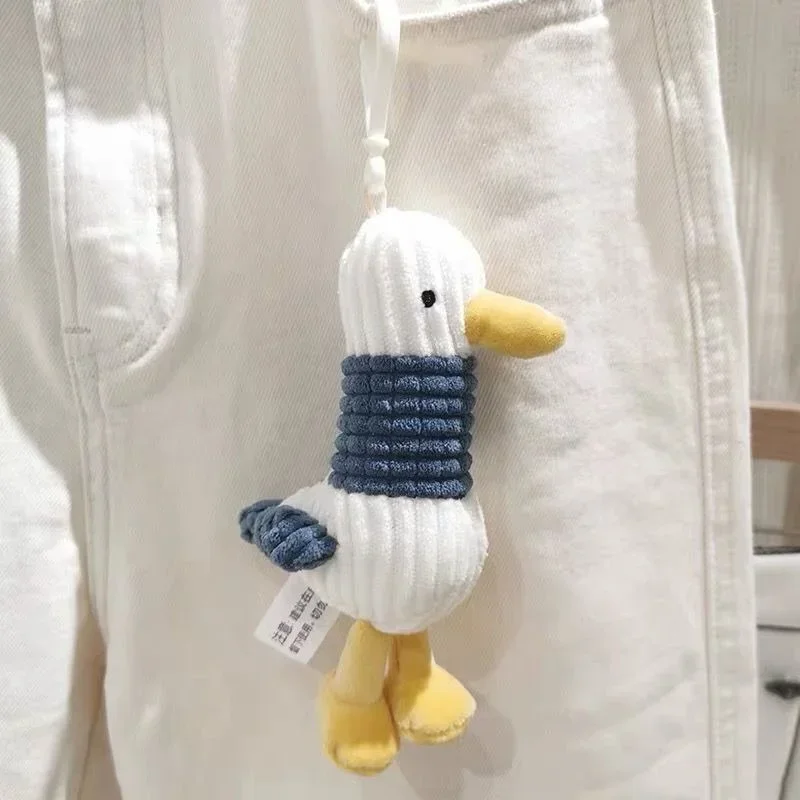 Kawaii Keychain Cute Cartoon Animal Stuffed Toy Duck Doll Bag Charm With Hook Pendant Key Chain Accessories Friends Gift