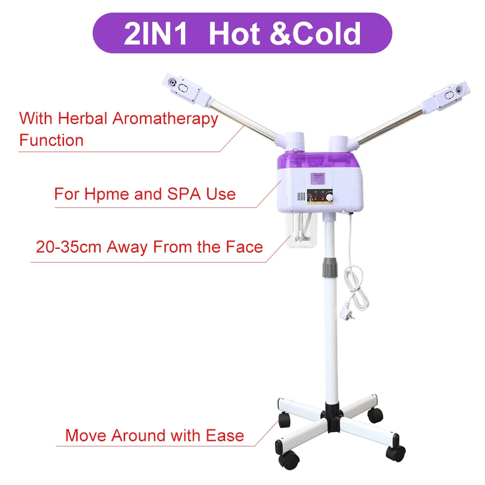 Upgrade Face Steamer Facial Hot Cold Sprayer Anti-aging Wrinkle Mist Spray Warm Humidifier For Sauna SPA Moisturizing Beauty