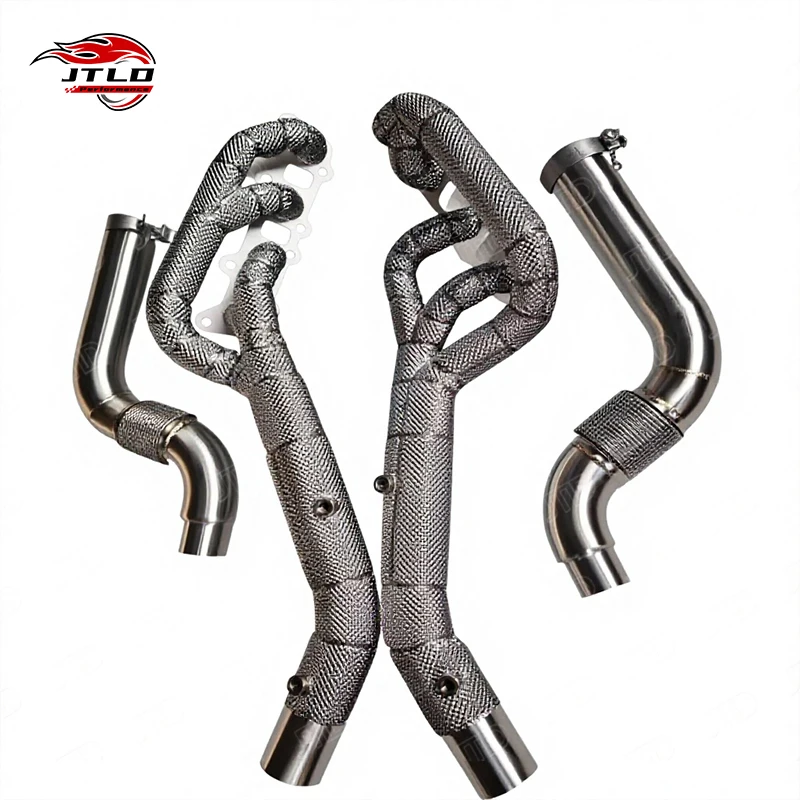 High-Flow Exhaust Headers For Ford Mustang 5.0 V8 T304 Stainless Steel Construction, Includes Heat Protection Shield Power Gain