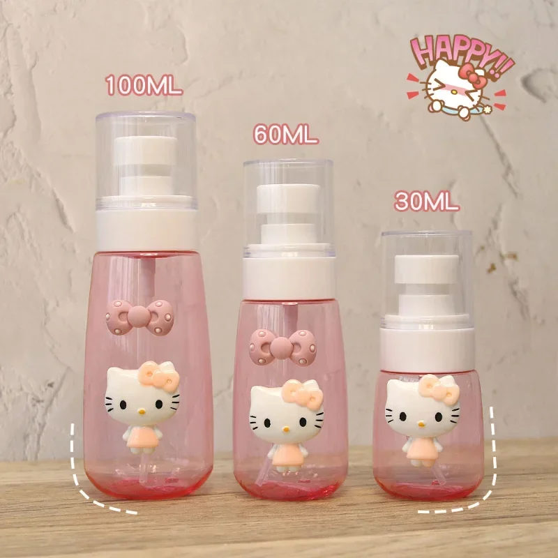 Three Models Sanrioed Dispensed Bottle HelloKitty Printed Cute Cartoon Makeup Moisturizing Perfume Travel Portable Spray Bottles