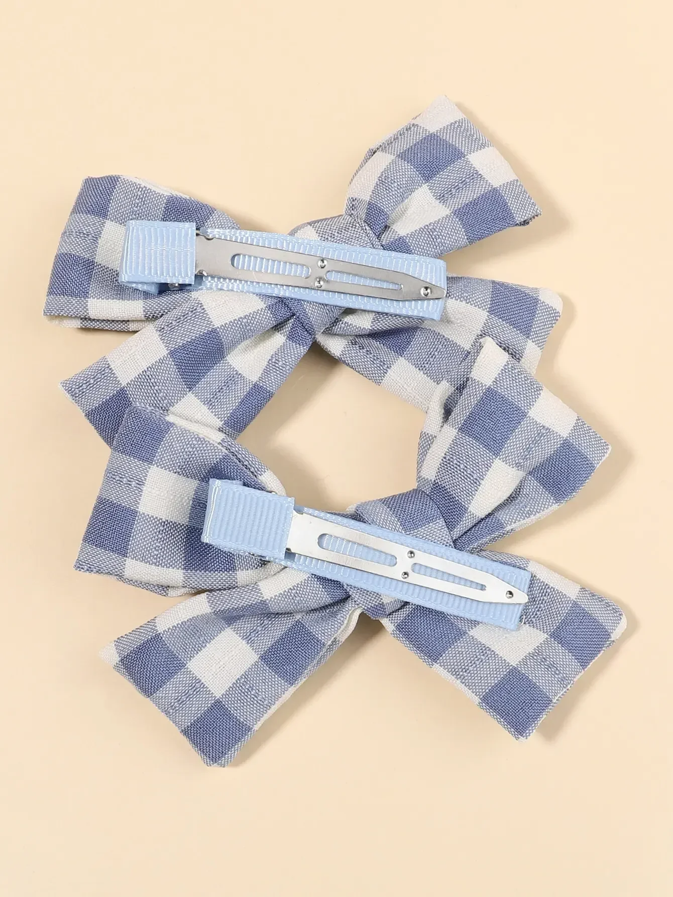 4 ชิ้น/เซ็ตน่ารักลายสก๊อตคลิปผมสําหรับเด็กทารกเด็กทารก Knot ผมสีฟ้า Bow Barrettes Hairgrips อุปกรณ์เสริมผม