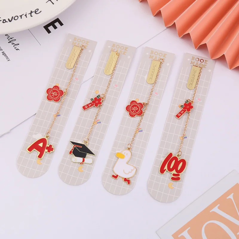 Cute Safflower Award Come On Duck Bookmark Student Exquisite Office Portable Reading Pendant Stationery DIY Decoration Supplies