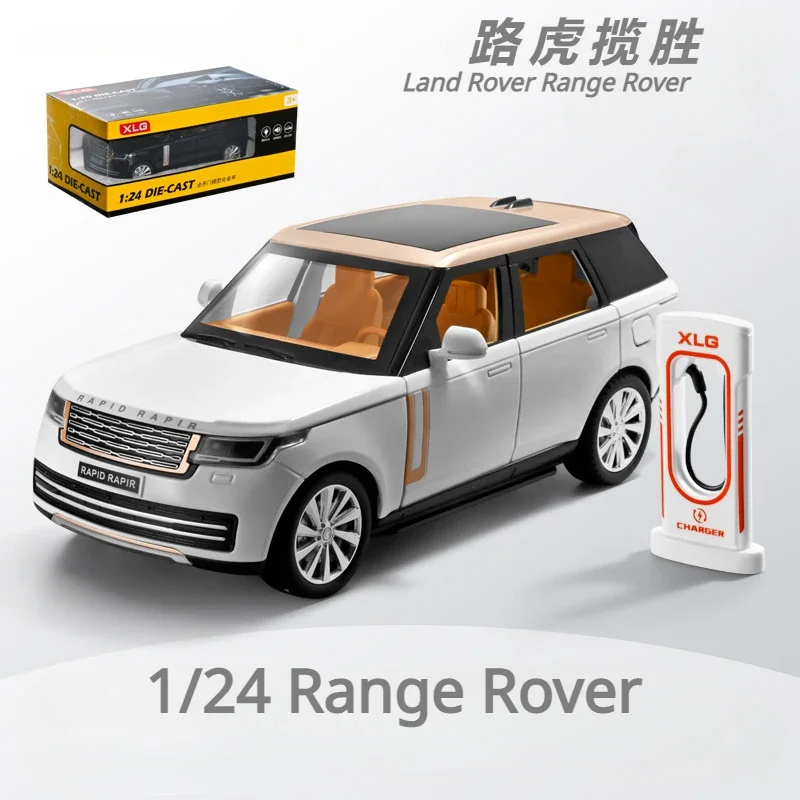 

Машинка-игрушка Land Rover SUV 1:24, литая под давлением, со звуком и светом, откатывающаяся назад, для детей, подарок