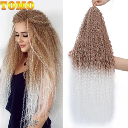 TOMO Ariel Curl włosy woda fala Twist szydełkowe włosy 30 Cal syntetyczny Ombre blond różowy niebieski głęboka fala zapleciony doczep do włosów