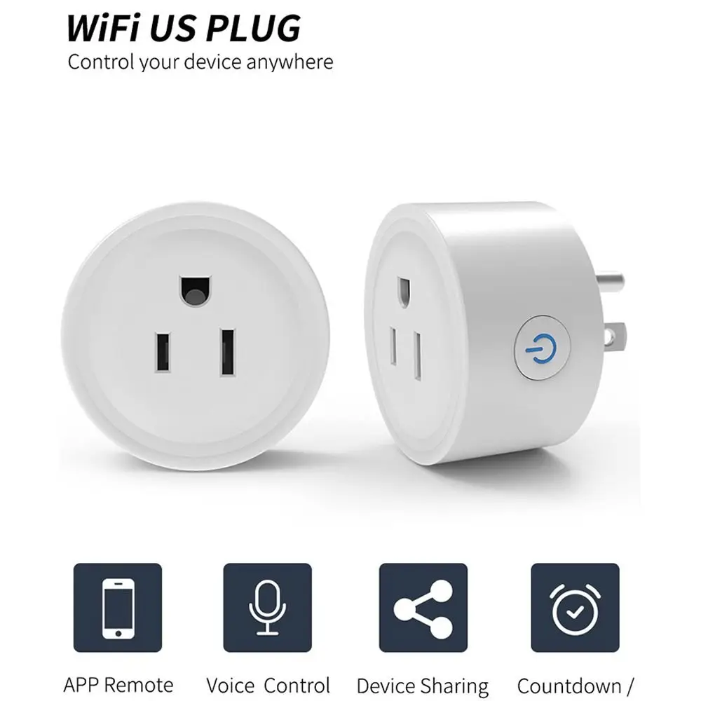 Remote Voice Control Smart Plug US Plug 110-240V Smart Plug Outlet Power Monitoring 10A/16A/20A Smart Wifi Socket Scene Linkage