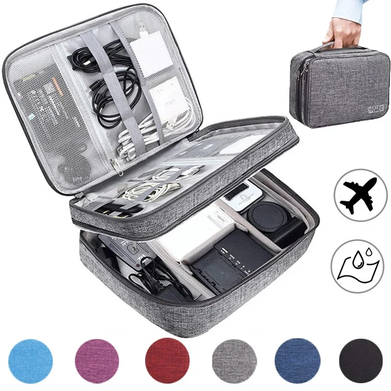 

Cable Storage Bag Waterproof Digital Electronic Organizer Portable USB Data Line Charger Plug Storage Bag Travel Cable Organizer