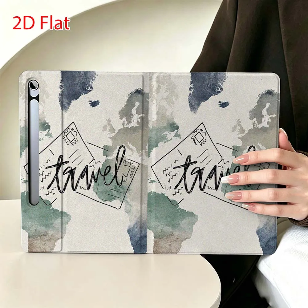 Airplane circular pattern Soft For Samsung Galaxy Tab S11 S10 S9 S8 S7 S6 A9 A8 A11 Lite FE Plus Pen Tray Tablet Case