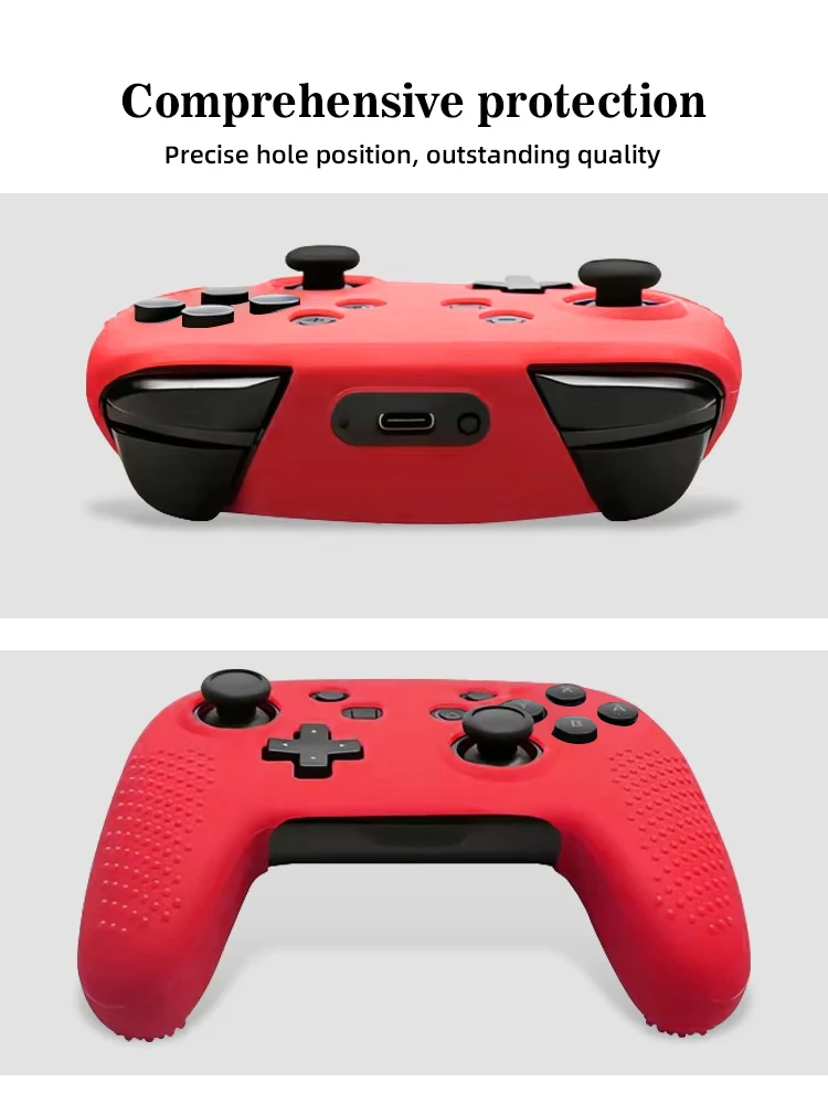 DATA FROG Anti-Slip Silicone Case with Joystick Grip Caps For Switch Pro Controller Soft Rubber Protective Skin