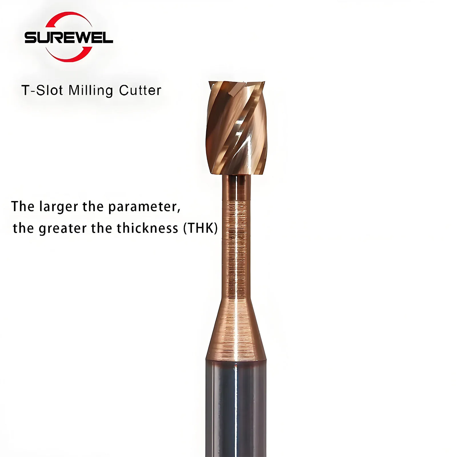 

SUREWEL D10-0.3-5d-D10-60L，HRC60 Solid Carbide T slot cutter 10mm