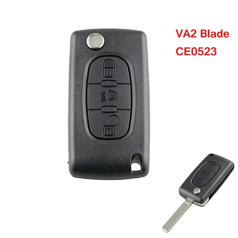 3-przyciskowy VA2 Czarny zdalny kluczyk samochodowy CE0523 Do Citroen C4 Grand Picasso 2010 2011 2012 2013 Obudowa Zamiennik Floding Key