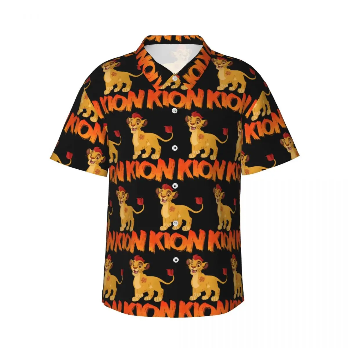 

Lion Guard Kion Men's Shirts Hawaiian Short Sleeve Shirt Funny Lapel Tops for Summer Beach