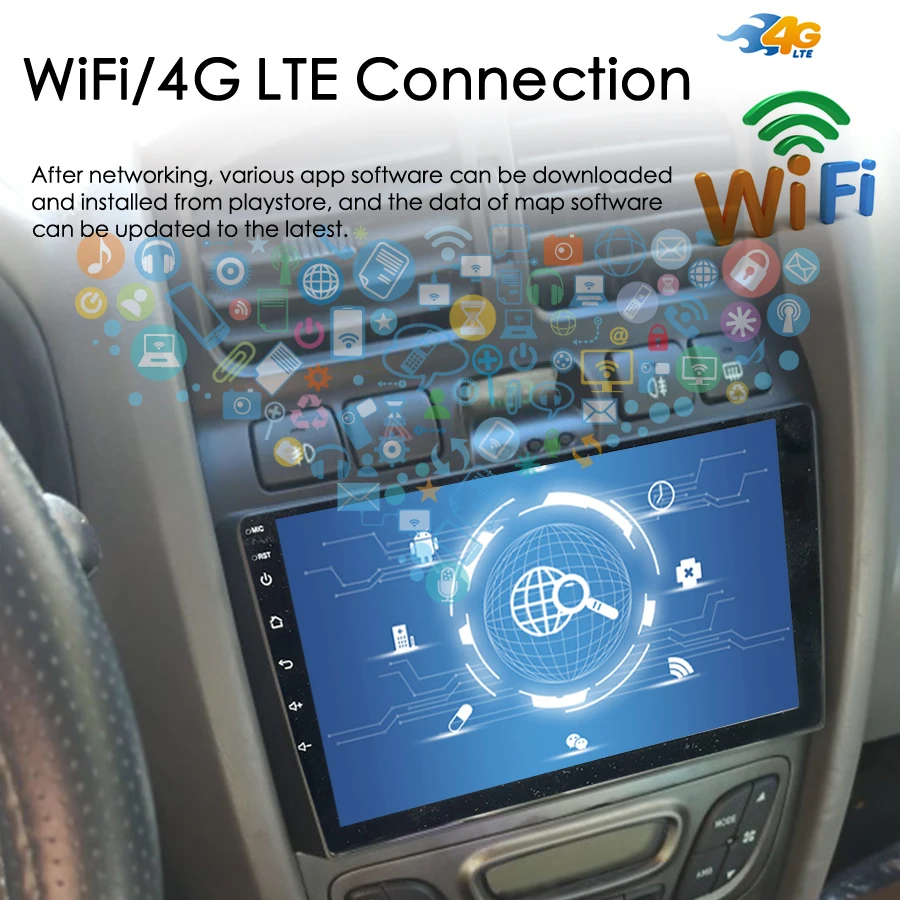 8GB+128GB AI Voice Wireless CarPlay Car Radio Stereo For Hyundai Santa Fe SM 2000-2012 JAC S1 (Rein) 1 GPS Navigation Android 13