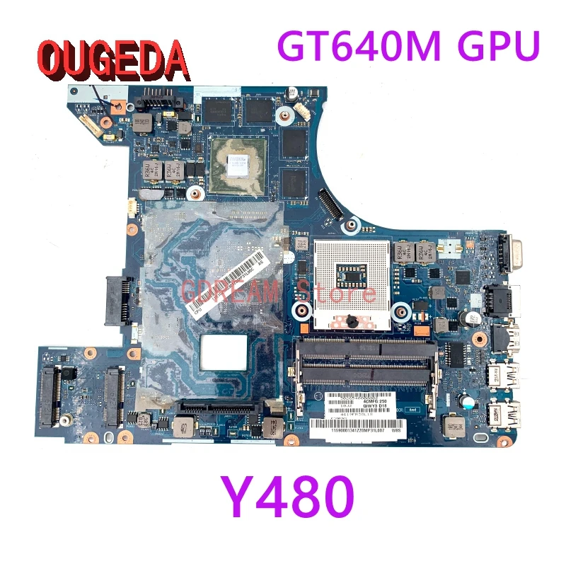 OUGEDA QIWY3 LA-8001P For Lenovo Y480 Laptop Motherboard GT640M graphics card Main Board full tested