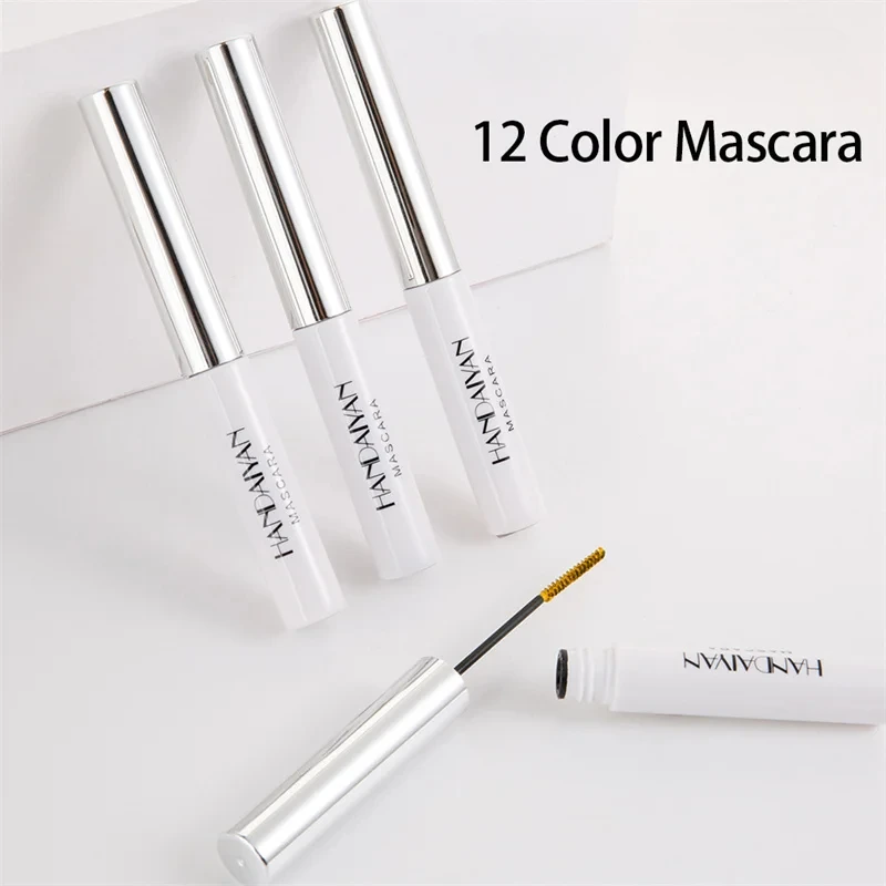 Mascara colorato 4D seta impermeabile Fast Dry Extension ciglia Curl trucco ciglia blu verde rosso viola nero cosmetici Cosplay